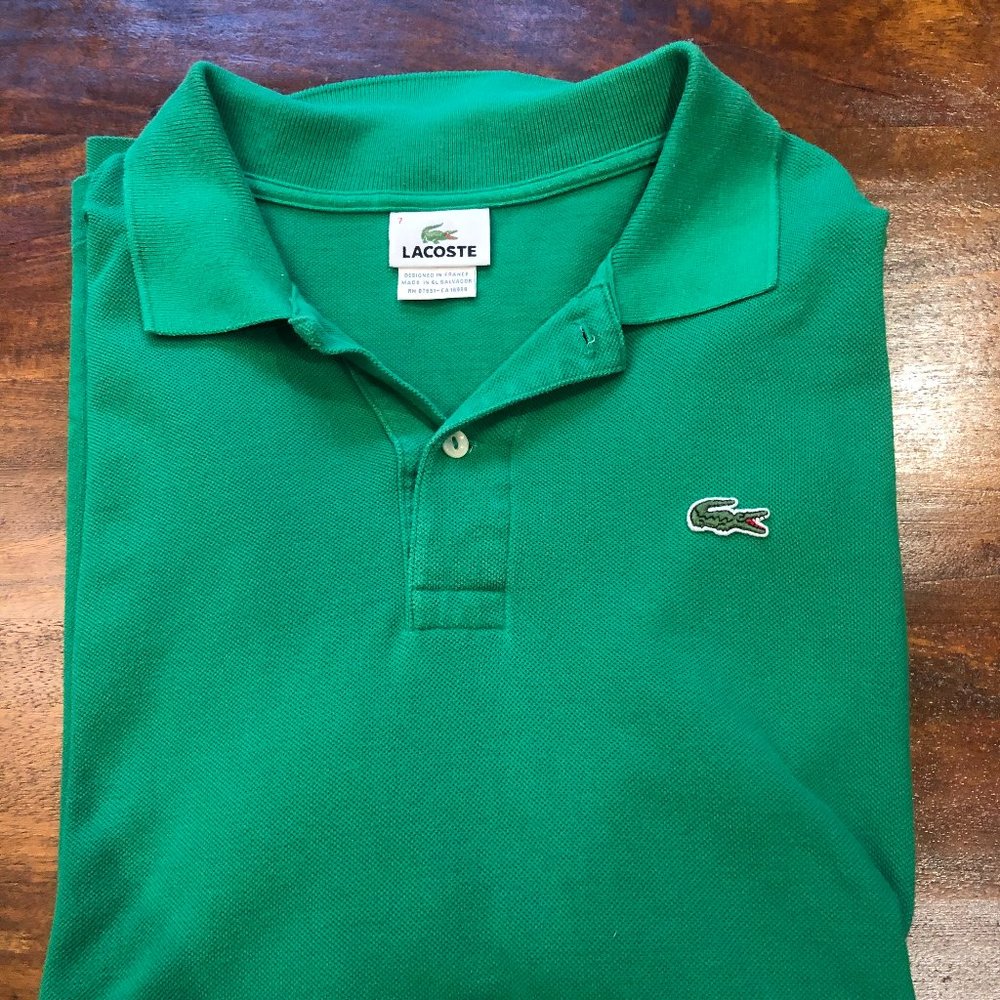 LACOSTE Men's Size 7 (US XL) Green Short Sleeve